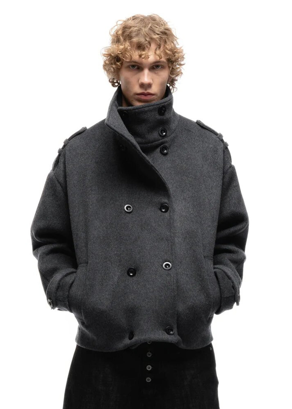 Shale Wool Peacoat – Grey colourway