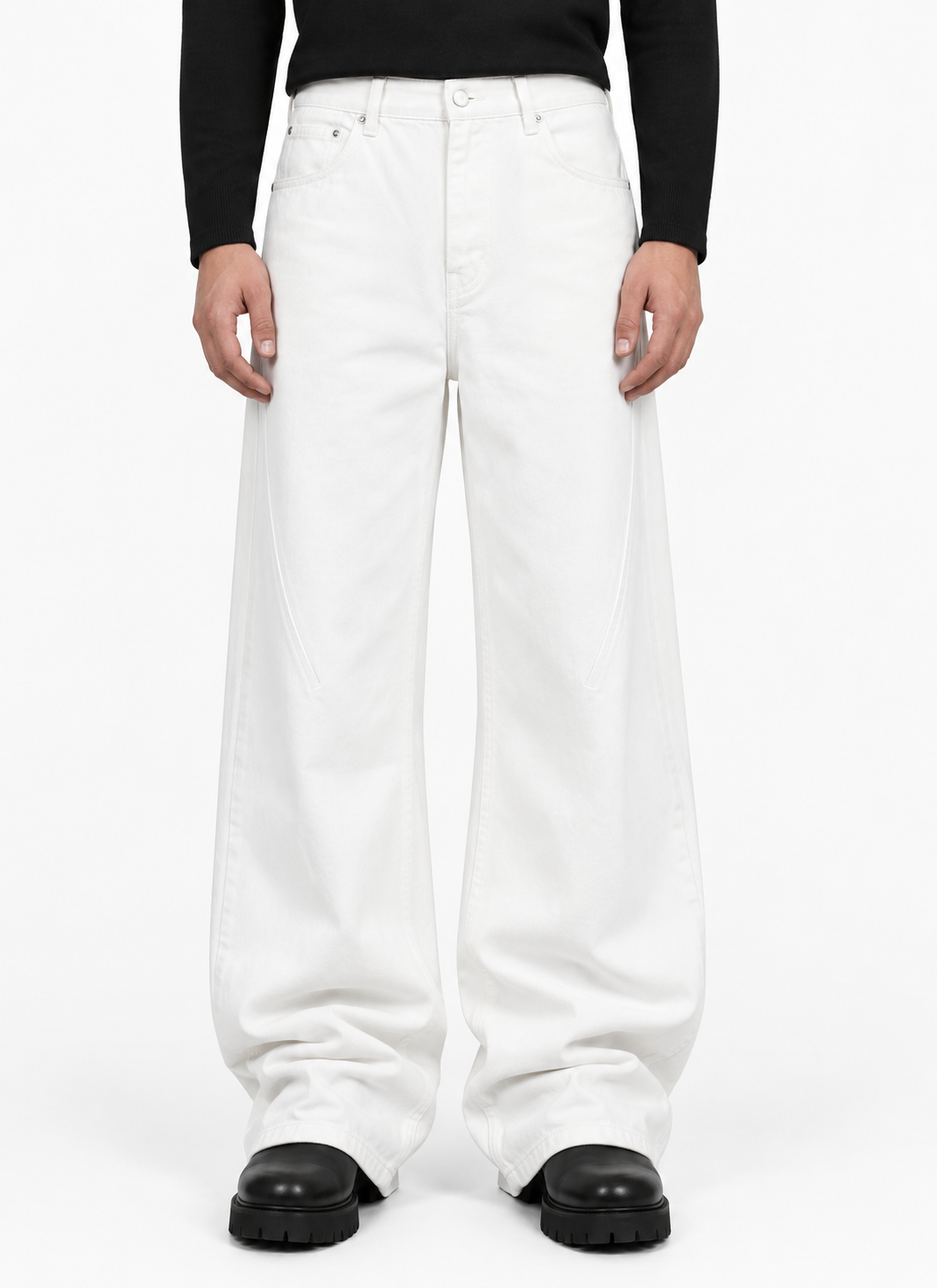 Meridian Bootcut white on model